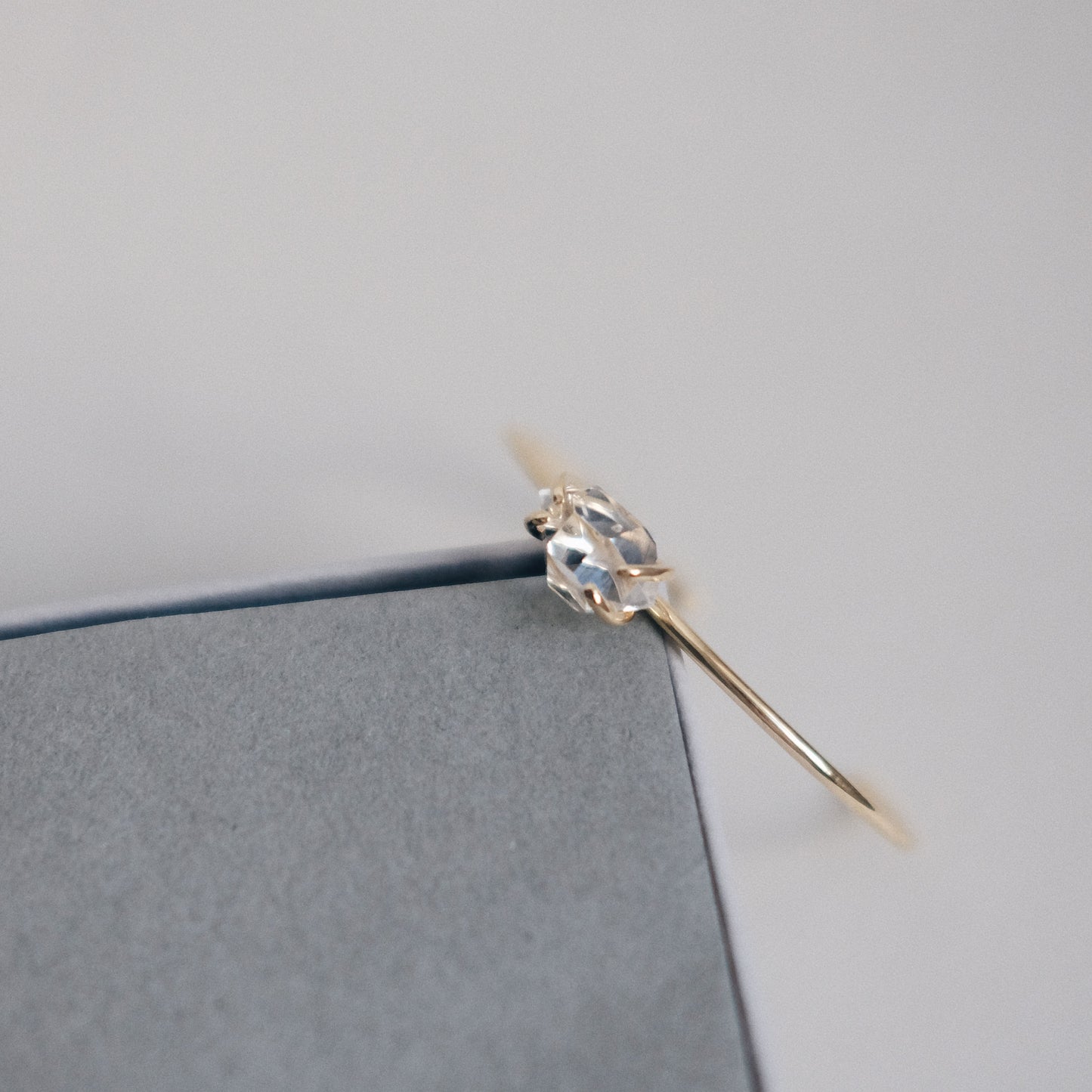 Herkimer Diamond Bangle (18KGP)
