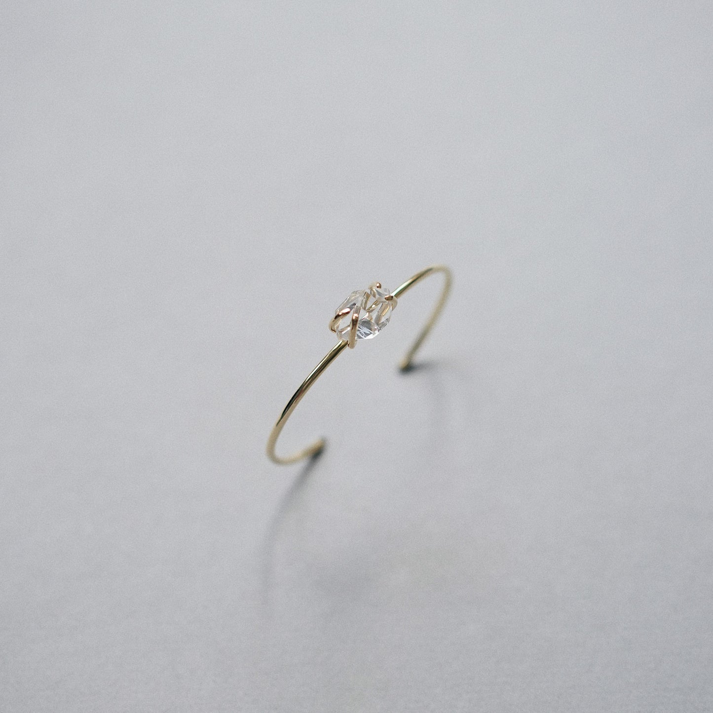 Herkimer Diamond Bangle (18KGP)